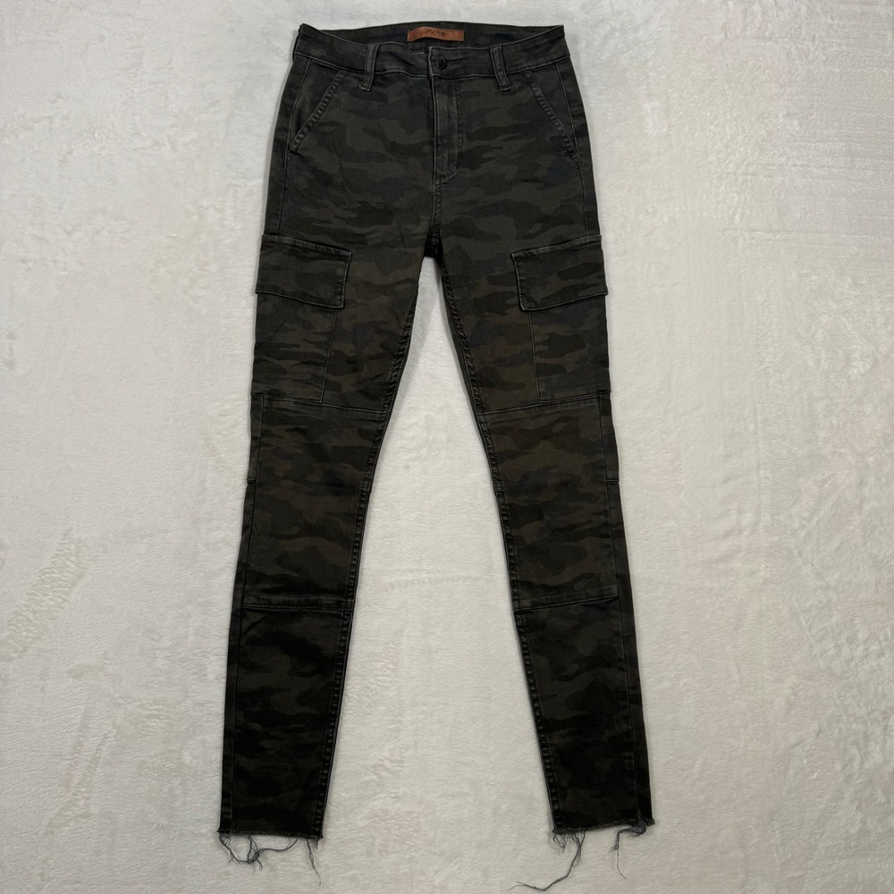 Joe's Jeans Cargo Pants Womens 25 Camo Skinny Raw Hem Mid Rise Camouflage Green